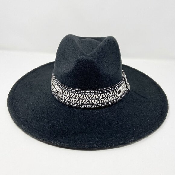 Black Wide Brim Rancher Style Hat main image 10